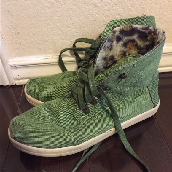 TOMS Green/Leopard Highland Botas