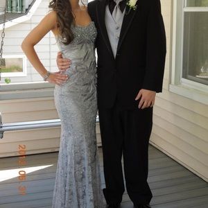 Silver prom dress