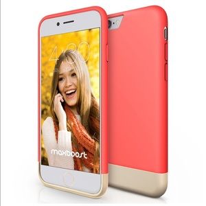 iPhone 6 Maxboost case Rose Champagne Coral Cute