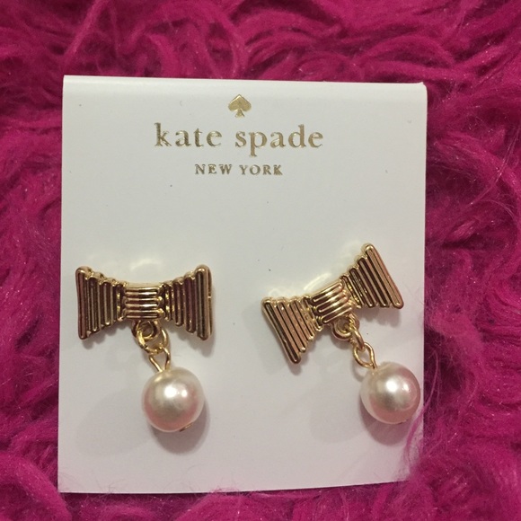 Kate spade bow with pearl drop