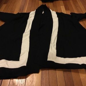 Open cardigan sweater.