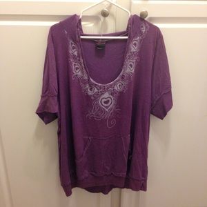 Purple and white peacock hoodie