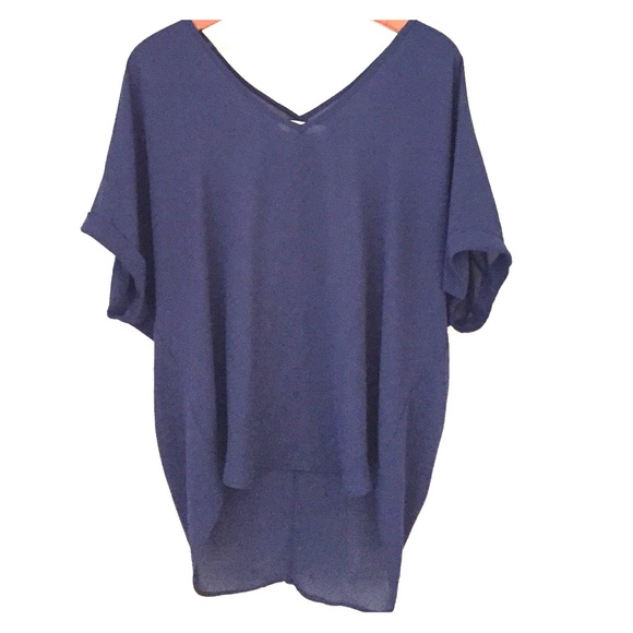 Sheer navy top