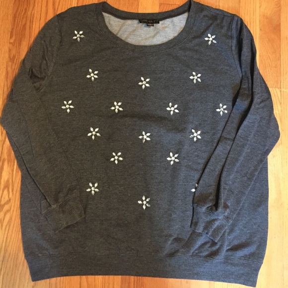 Forever 21 Tops - Forever 21 Gemstone Embellished Sweat Shirt 3x