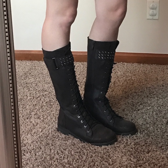 Bling combat boots Size 8.5