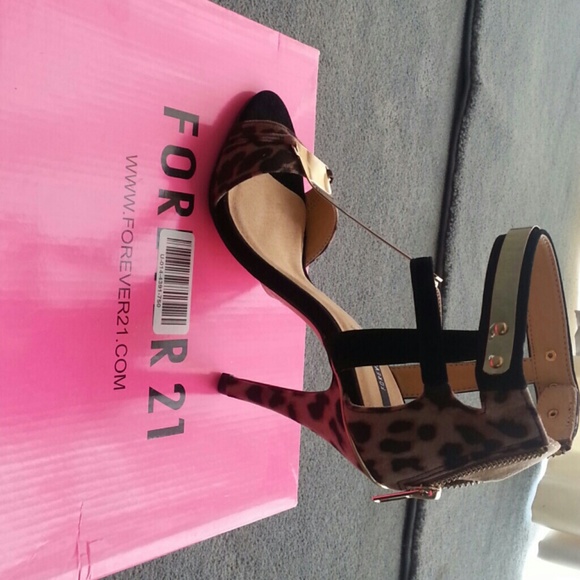 Black gold and leopard print heels