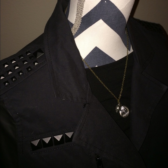 Studded Celebrity Pink mixed media jacket - Picture 2 of 3