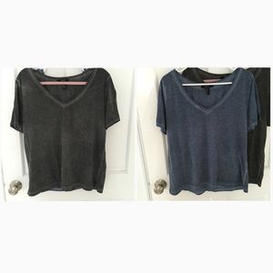 Forever 21 Black and Blue Metallic Tees