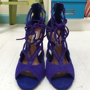Steve Madden supermix blue strappy heels sz 7 EUC
