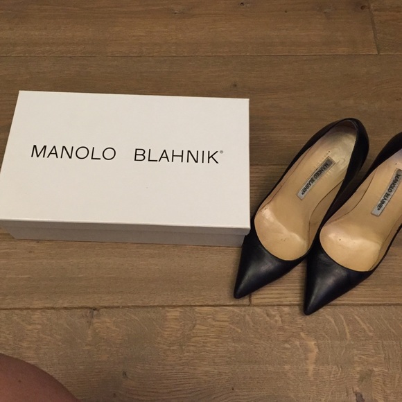 Manolo Blahnik BB black pump 105mm heel size 36.5
