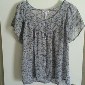 PacSun Kirra Bird Flowy Sheer Top