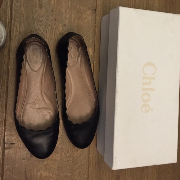 Chloe classic wavy ballerina flat black size 36.5