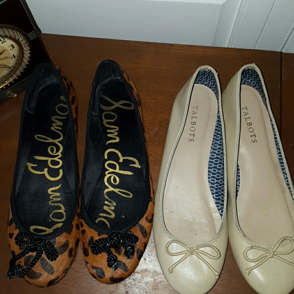 Two Pairs of Leather Ballet Flats Leopard