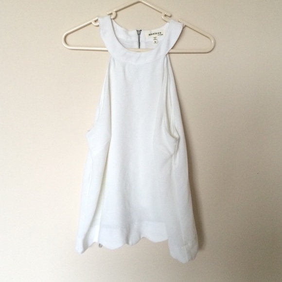 High Neck White Blouse