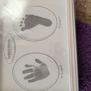 Babies first handprint and footprint picture frame