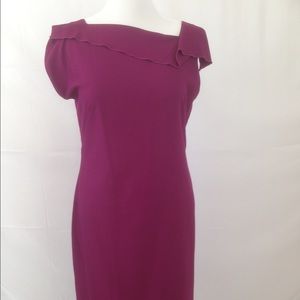 Classy raspberry colored dress.