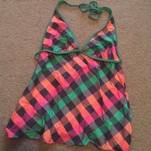 Size S Checkered Tankini Top