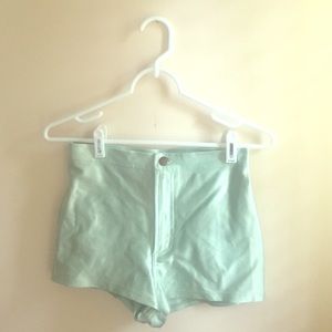 AMERICAN APPAREL mint high waist disco shorts MED
