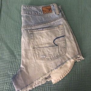 High Waisted Light Washed Jean Shorts