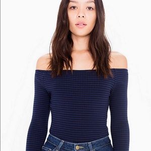 NWT American Apparel off shoulder stripe top