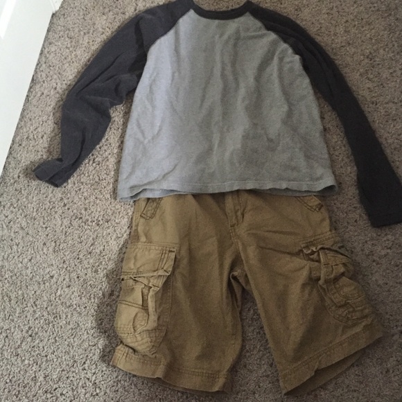 Men's shirt and cargo short bundle.