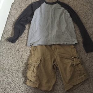 Men's shirt and cargo short bundle.