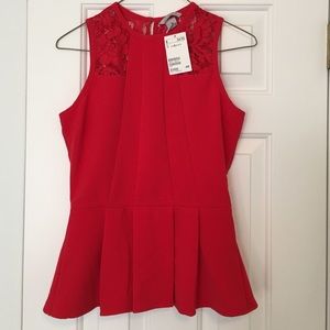 Red Peplum H&M Top