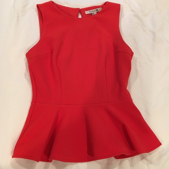 Forever 21 orange peplum top