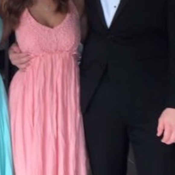 Pink open back crochet maxi size small