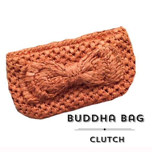Big Buddha Bow Wicker Clutch