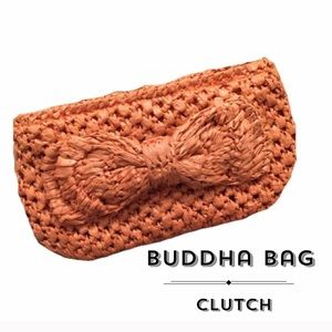 Big Buddha Bow Wicker Clutch