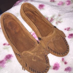 Brown Minnetonka moccasins