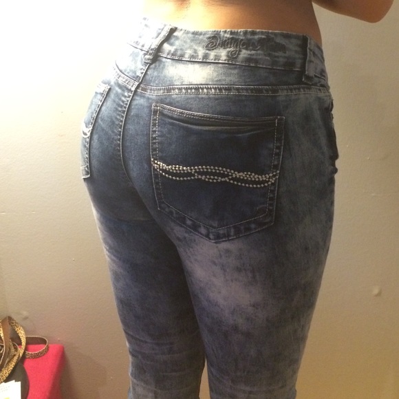 blue acid wash skinny denim jeans size 7