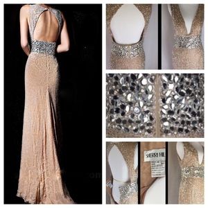 Sherri Hill | Dresses | Sherri Hill Nude Red Carpet Plunge Gala Gown