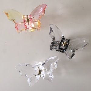 New Crystal Butterfly Clips