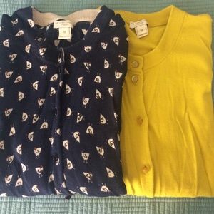 2 J. Crew 3/4 Length Sleeved Cardigan Sweater
