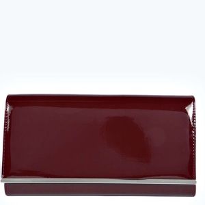 Patent clutch burgundy red