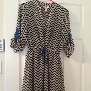 Sheer chevron print dress
