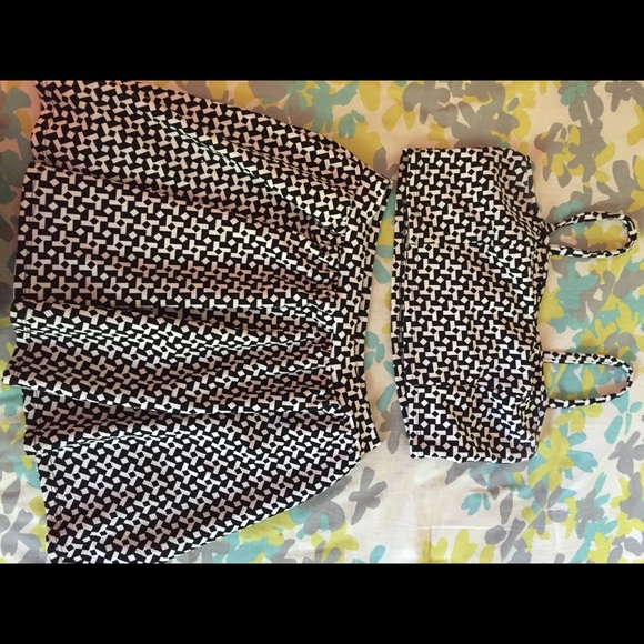 Two piece tank top and skirt.