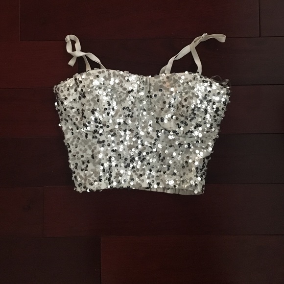 Sequined crop top