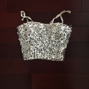 Sequined crop top