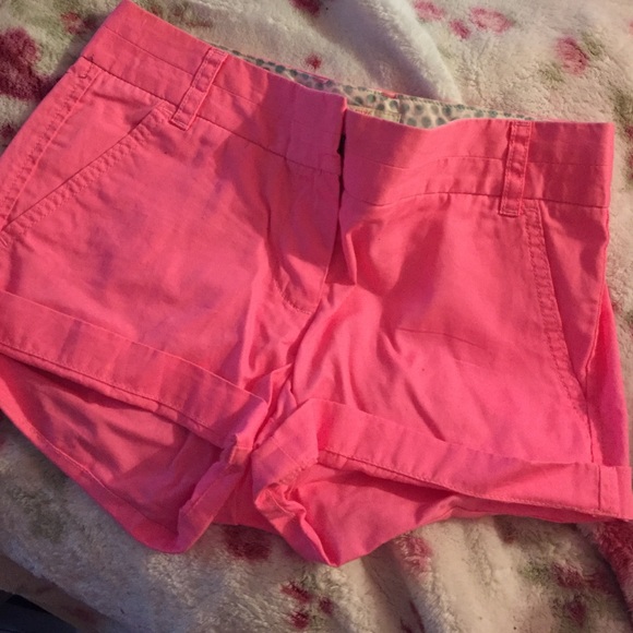 J crew hot pink 3 inch chino shorts