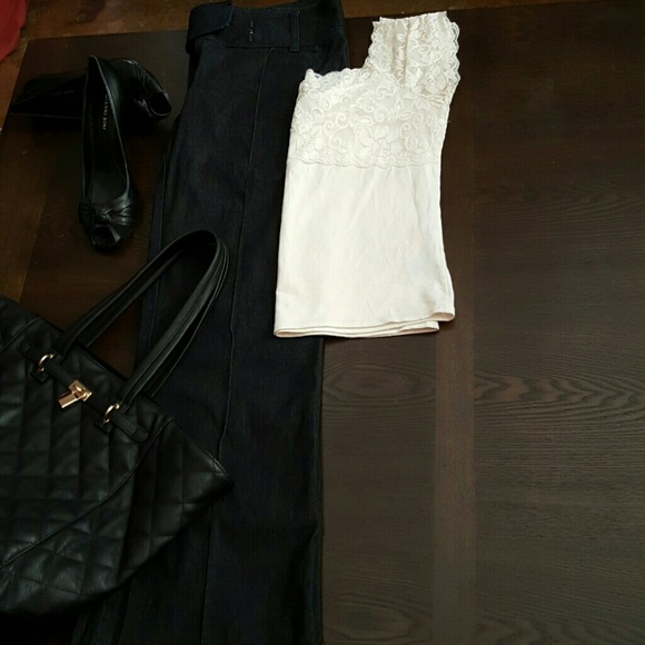 !!!SOLD!!!Bisou Bisou Blue Denim Wide Leg Boot 12