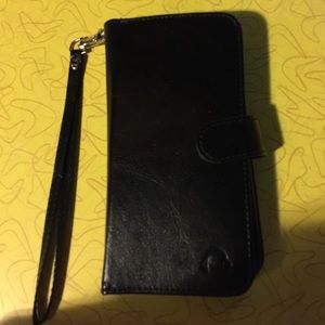 Leather iPhone 6plus case with handle, 6cc slot.