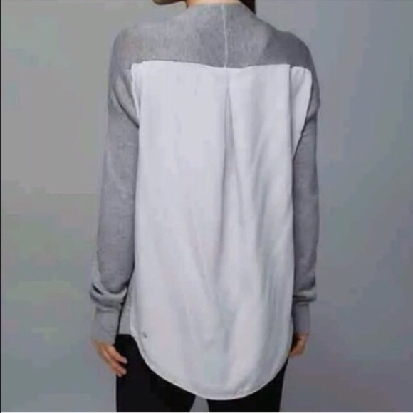 Lululemon Grey Cardigan Sweater: Tencil, Cashmere - Picture 2 of 3