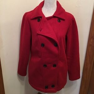 Natural Reflections Red Fleece Peacoat