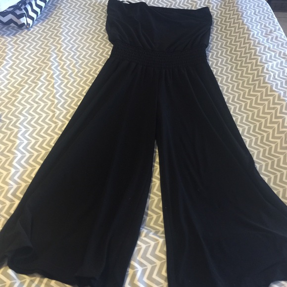 white house black market strapless jumpsuit