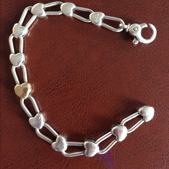 RARE Tiffany silver and 18k gold heart link