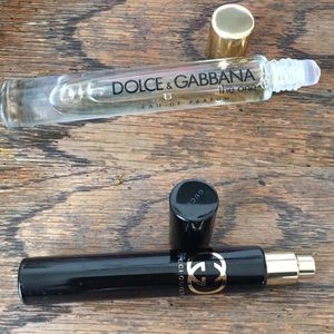 Gucci Guilty spray pen & D&G The One rollerball