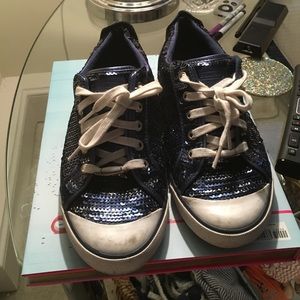 Coach sequined blue sneakers